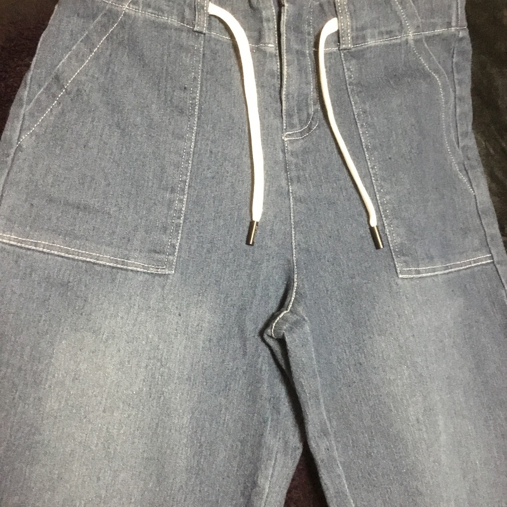 Women’s Jeans (Med) Drawn String Straight Leg - Picture 2 of 7